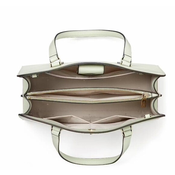 New Kate Spade Perry Medium Satchel Saffiano Leather Light Olive - Picture 3 of 5